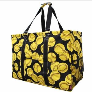 Softball tall utility tote with zipper